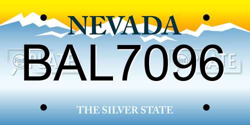 BAL7096 Nevada License Plate