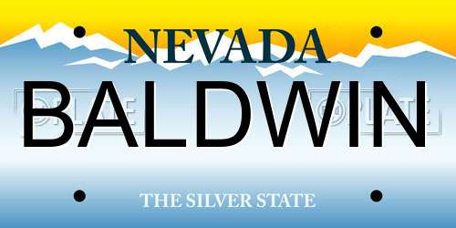 BALDWIN Nevada License Plate