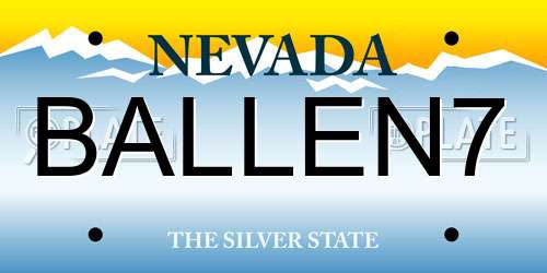 BALLEN7 Nevada License Plate