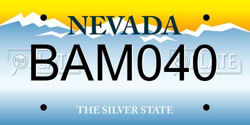 BAM040 Nevada License Plate