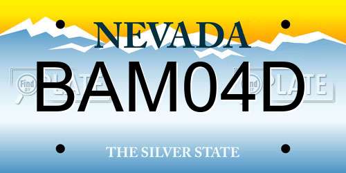 BAM04D Nevada License Plate