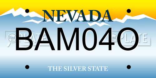 BAM04O Nevada License Plate