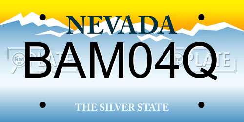 BAM04Q Nevada License Plate