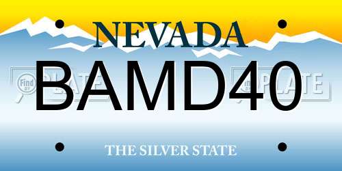 BAMD40 Nevada License Plate