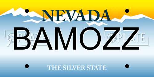 BAMOZZ Nevada License Plate
