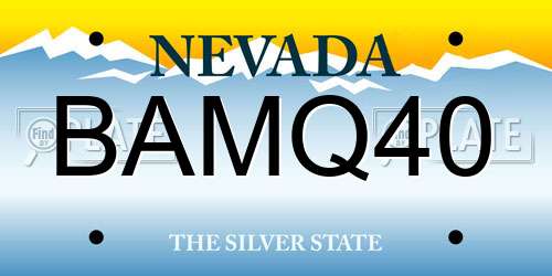 BAMQ40 Nevada License Plate