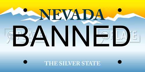 BANNED Nevada License Plate