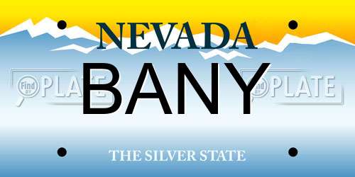 BANY Nevada License Plate