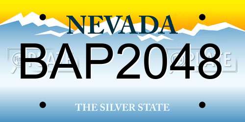 BAP2048 Nevada License Plate