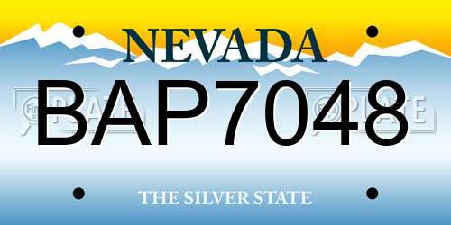 BAP7048 Nevada License Plate