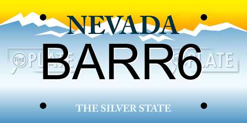 BARR6 Nevada License Plate