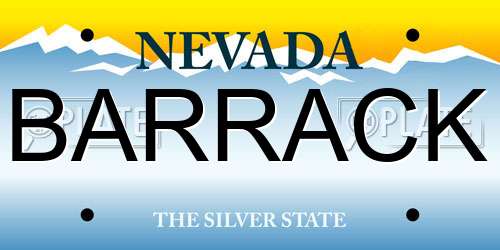 BARRACK Nevada License Plate