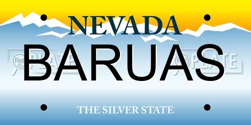 BARUAS Nevada License Plate