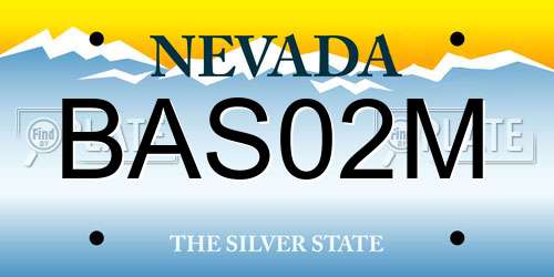 BAS02M Nevada License Plate