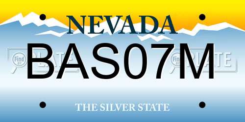 BAS07M Nevada License Plate