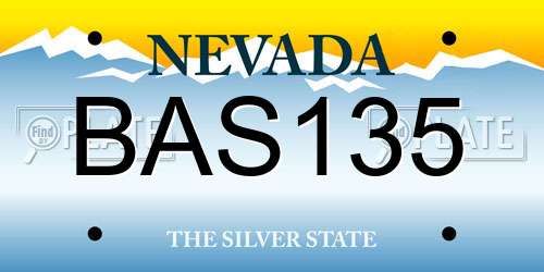 BAS135 Nevada License Plate