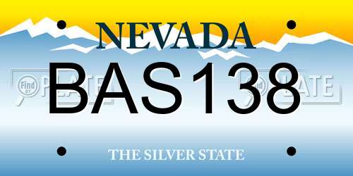 BAS138 Nevada License Plate