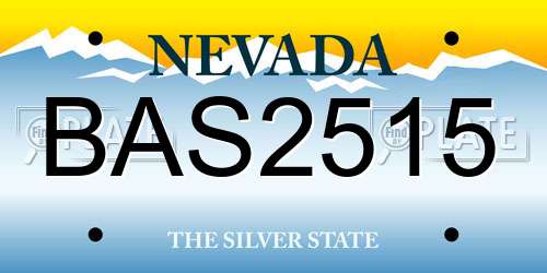 BAS2515 Nevada License Plate