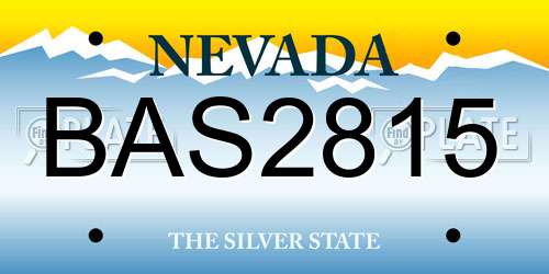 BAS2815 Nevada License Plate