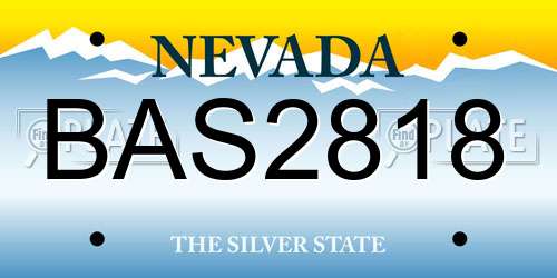 BAS2818 Nevada License Plate