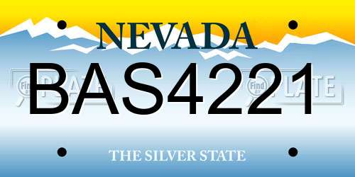 BAS4221 Nevada License Plate