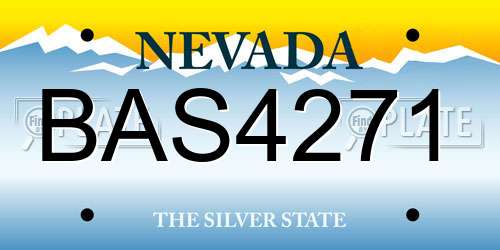 BAS4271 Nevada License Plate