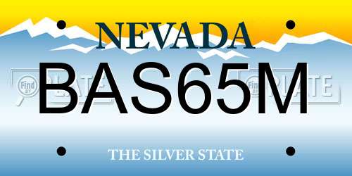 BAS65M Nevada License Plate