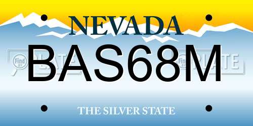 BAS68M Nevada License Plate