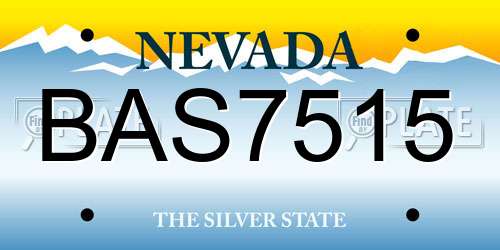 BAS7515 Nevada License Plate