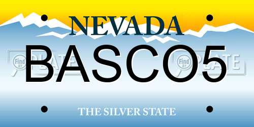 BASCO5 Nevada License Plate