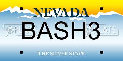 BASH3 Nevada License Plate