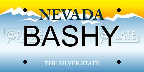 BASHY Nevada License Plate