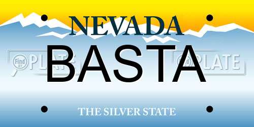 BASTA Nevada License Plate