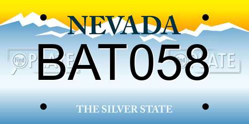 BAT058 Nevada License Plate