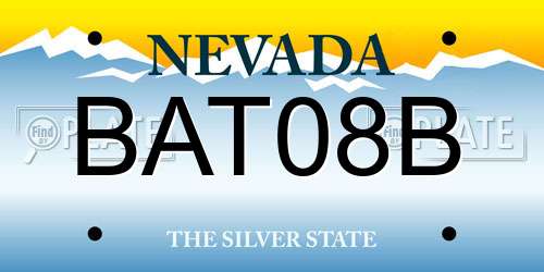 BAT08B Nevada License Plate