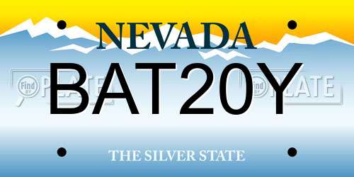 BAT20Y Nevada License Plate