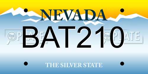 BAT210 Nevada License Plate