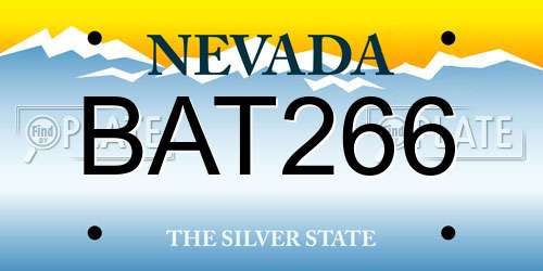 BAT266 Nevada License Plate
