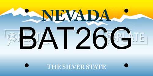 BAT26G Nevada License Plate