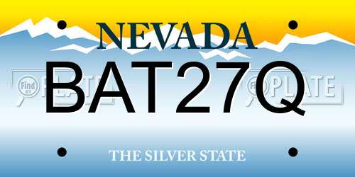 BAT27Q Nevada License Plate