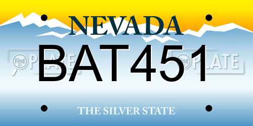 BAT451 Nevada License Plate