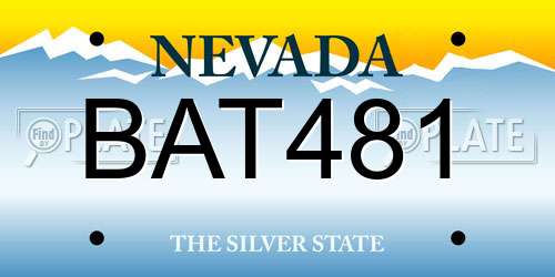 BAT481 Nevada License Plate
