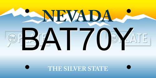 BAT70Y Nevada License Plate