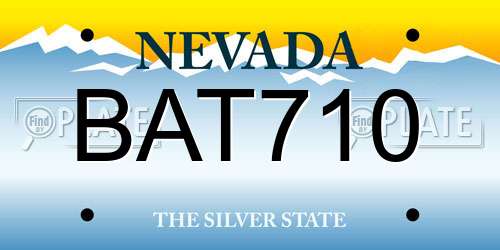 BAT710 Nevada License Plate