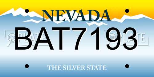 BAT7193 Nevada License Plate