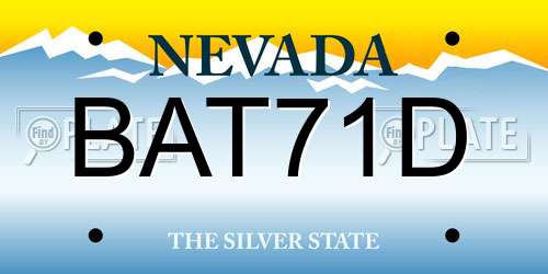 BAT71D Nevada License Plate