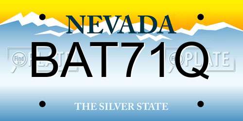 BAT71Q Nevada License Plate