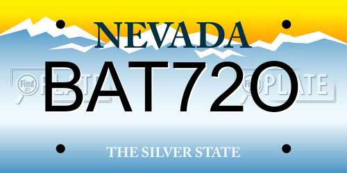 BAT72O Nevada License Plate