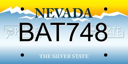 BAT748 Nevada License Plate