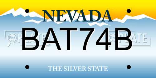 BAT74B Nevada License Plate